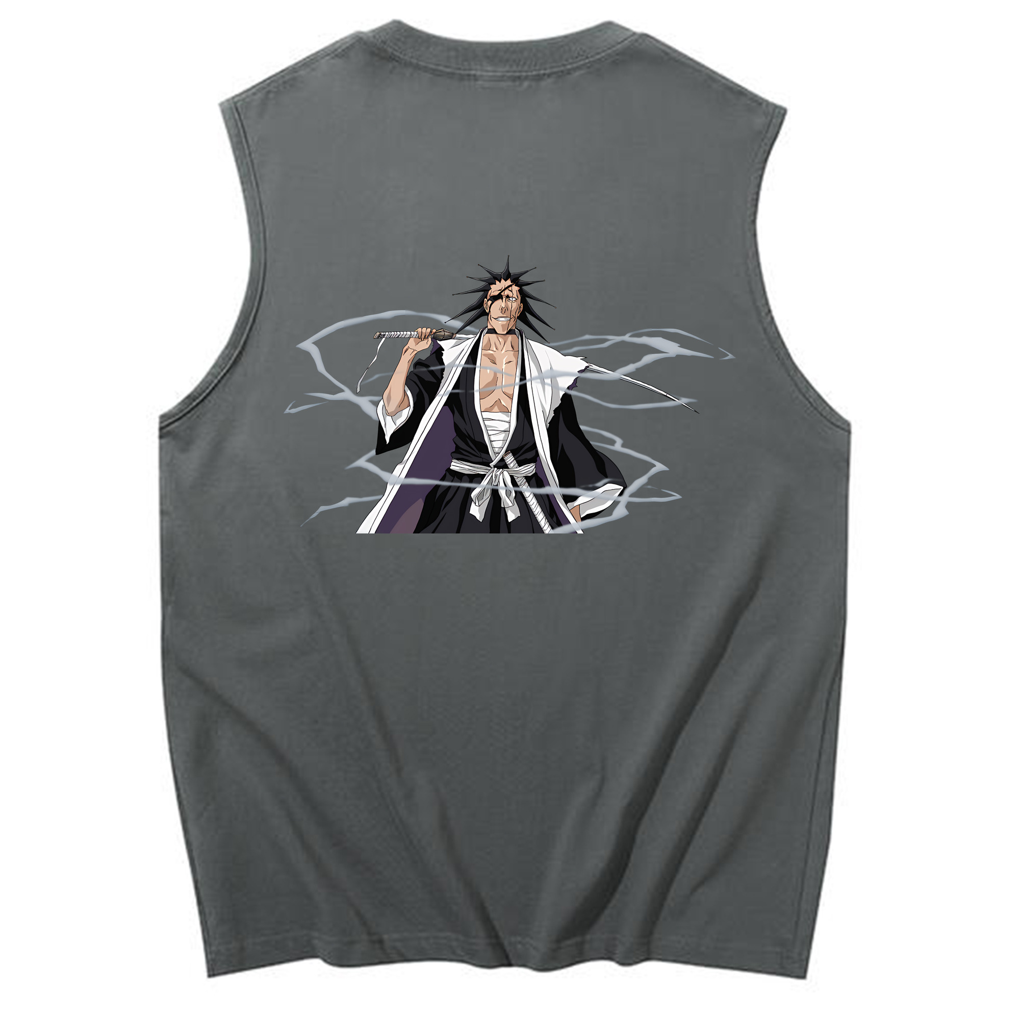（画像用） ブリーチ ざらき けんぱち BLEACH Zaraki Kenpachi コットン100％タンクトップ（背面プリント）